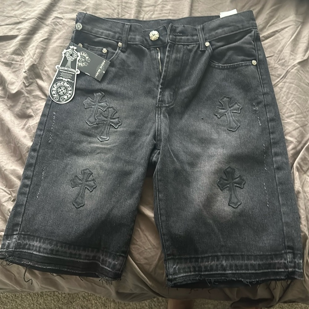 Size 30 chrome heart shorts for sale!